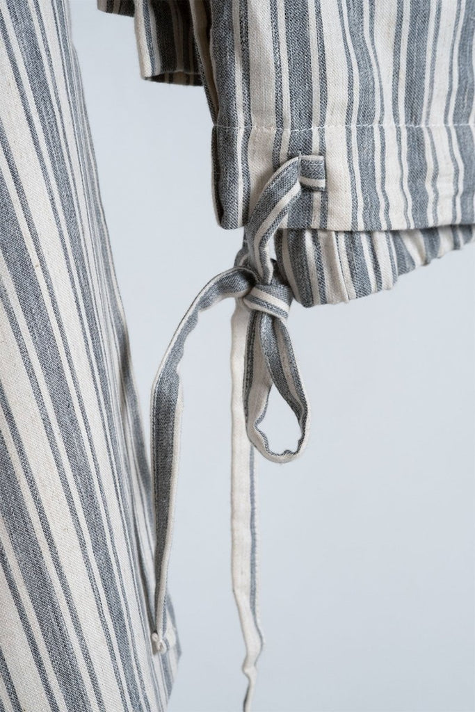 Ala Pysjamas Herre - Økologisk Bomull og Lin - Antrasitt og Kremhvit | lalaloom.no - LALALOOM