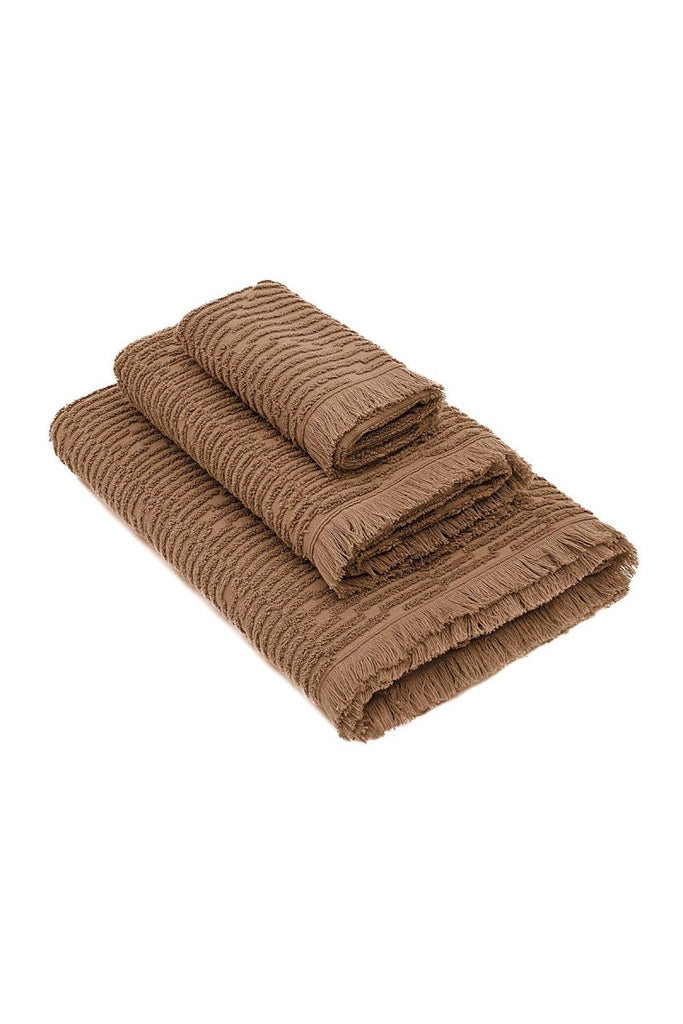 Anisa Håndklær - (Pakke med 3 håndklær) - Økologisk Bomull - Brun - LALALOOM