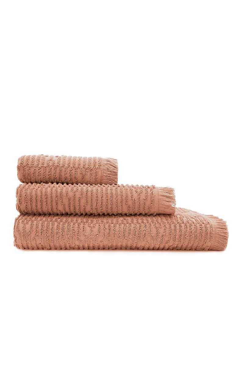 Anisa Håndklær - (Pakke med 3 håndklær) - Økologisk Bomull - Terracotta - LALALOOM
