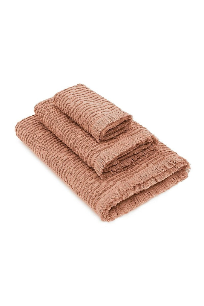 Anisa Håndklær - (Pakke med 3 håndklær) - Økologisk Bomull - Terracotta - LALALOOM