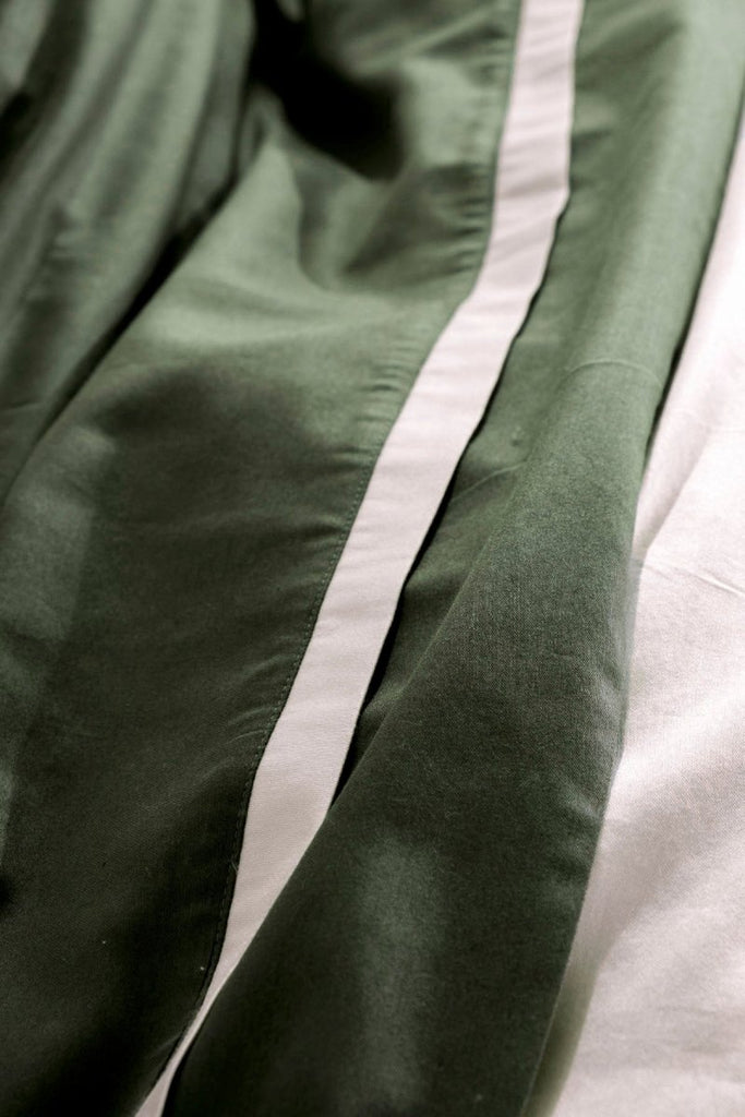 New Basic Dobbelt Sengetøy - Sateng - Økologisk Bomull - Grønn og Hvit | lalaloom.no - LALALOOM