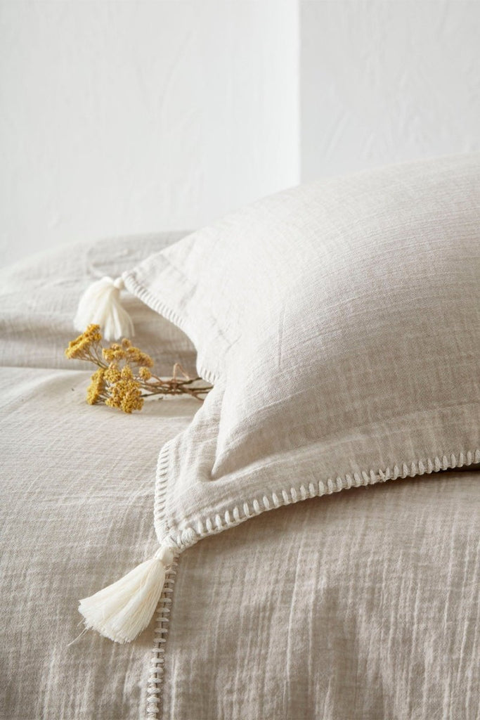 Doga Dobbelt Sengetøy - Muslin - Økologisk Bomull - Elegant Beige | lalaloom.no - LALALOOM