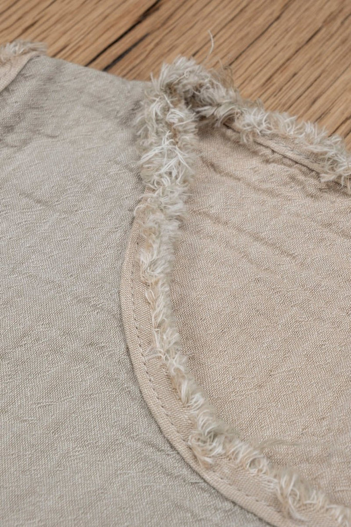 Melsa Muslin 3 - delt Pyjamas Sett for Dame – Shorts, Morgenkåpe – Økologisk Bomull | Beige | Lalaloom.no - LALALOOM