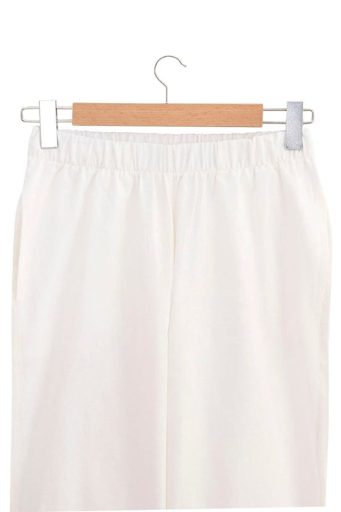 Reya Pysjamas Dame - Økologisk Bomull og Lin - Hvit | lalaloom.no - LALALOOM