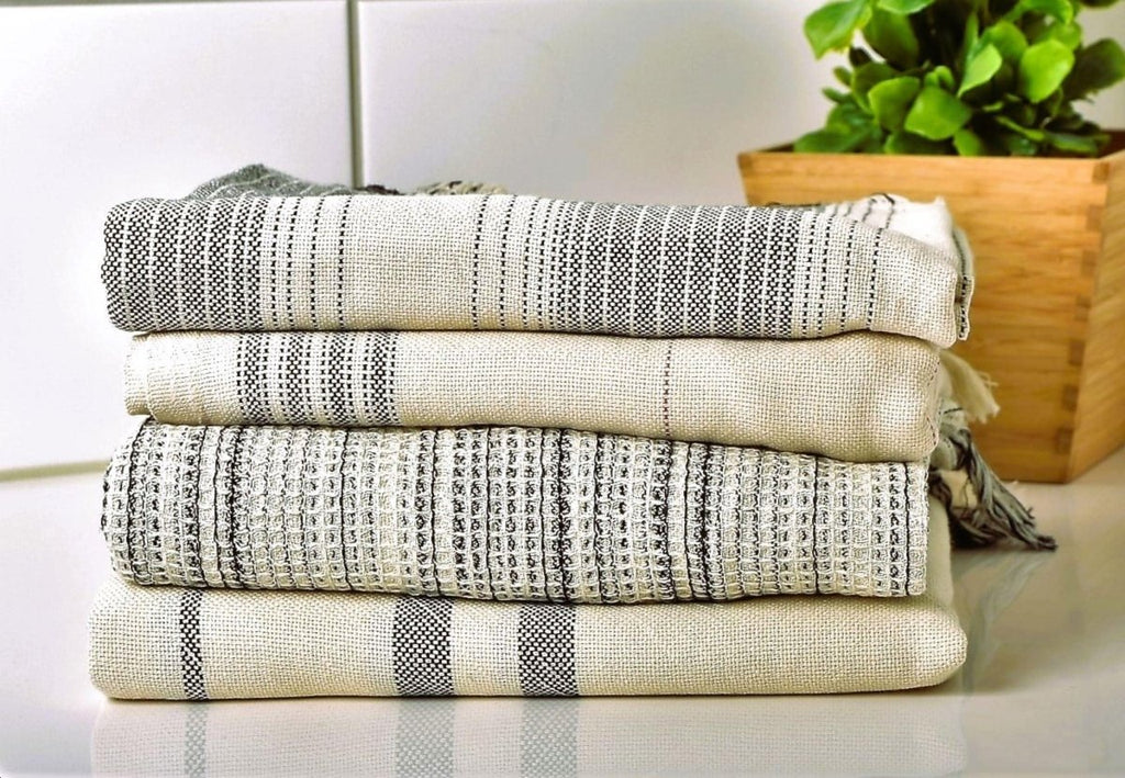 Eclectic Håndkle i Bomull - Svart & Hvit - LALALOOM