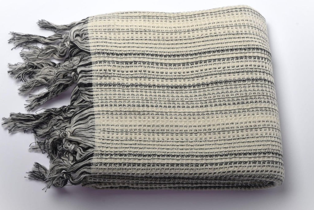 Eclectic Håndkle i Bomull - Svart & Hvit - LALALOOM