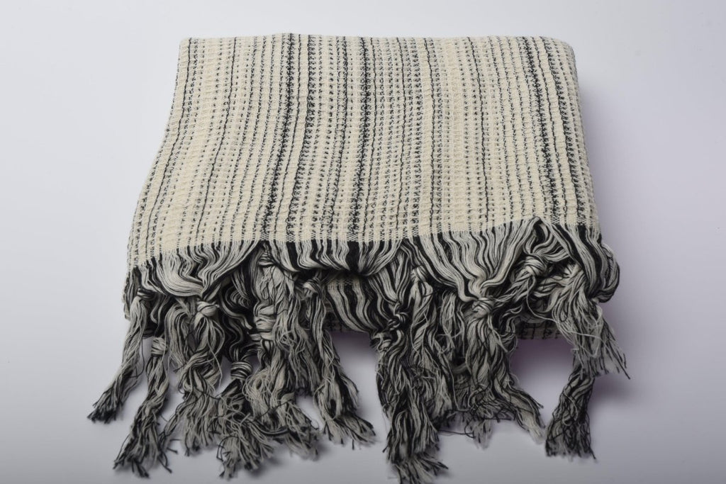 Eclectic Håndkle i Bomull - Svart & Hvit - LALALOOM