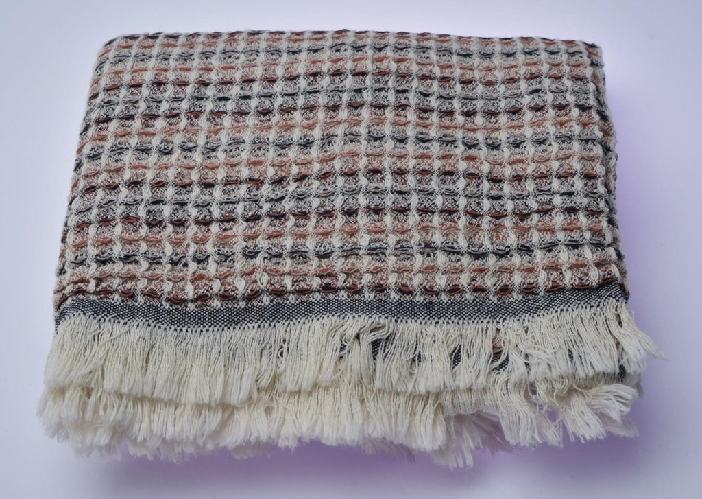 Monet Waffle Håndkle i Bomull - Wood - LALALOOM