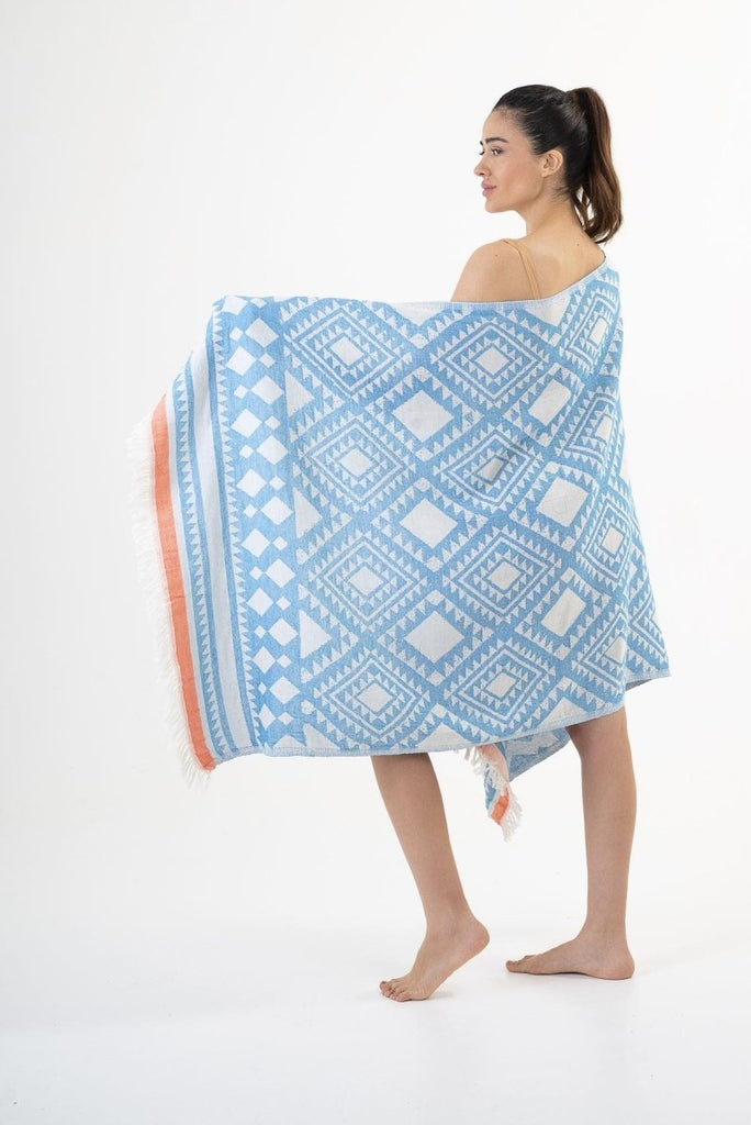 Sahara Sands Håndkle i Bomull - Blå - LALALOOM