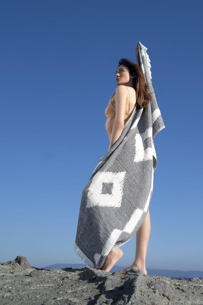 Velvet Håndkle i Bomull, Svart - LALALOOM